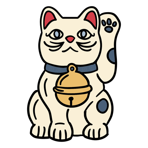 Boneca do gato maneki neko do Japão desenhada à mão Desenho PNG