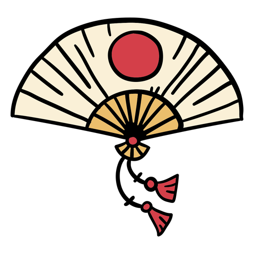 Dibujado a mano abanico abanico japon?s sensu Diseño PNG