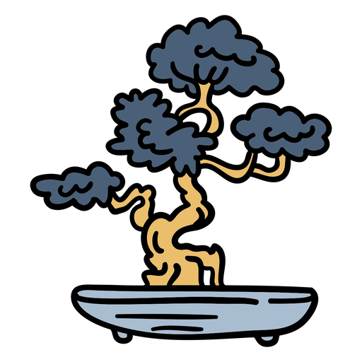 Japan tree bonsai hand drawn PNG Design