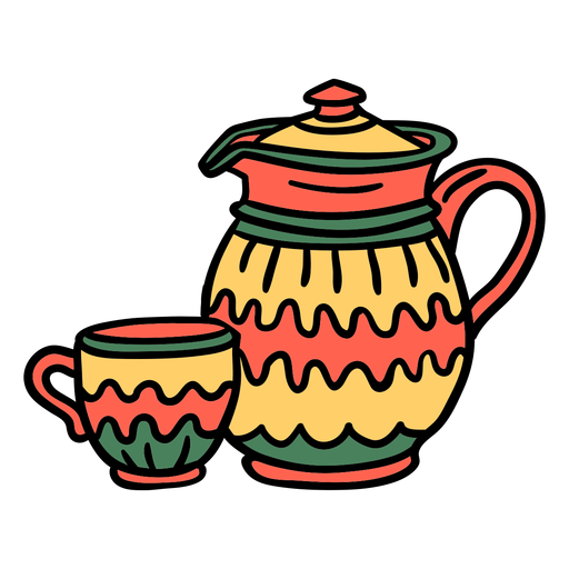 Kettle cup hand drawn PNG Design