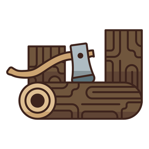 Lumberjack axe logs icon
