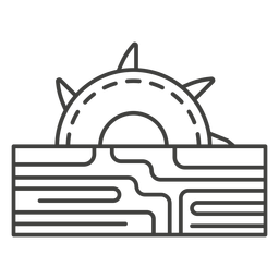Lumberjack sawmill stroke PNG Design