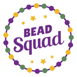 Mardigras Bead Squad Farbbeschriftung PNG-Design