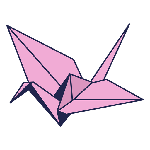 Origami pájaro rosa Diseño PNG