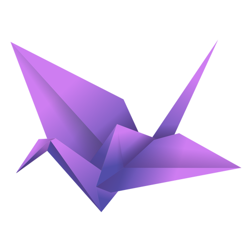 Ilustración de origami pájaro púrpura - Descargar PNG/SVG transparente