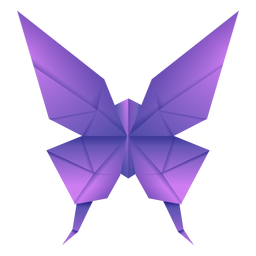 Ilustración de mariposa de origami púrpura Diseño PNG