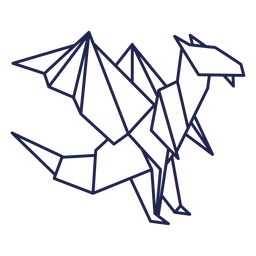 Dragón de trazo de dragón de origami Diseño PNG