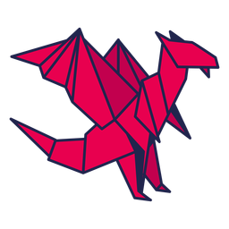 Origami dragon red PNG Design
