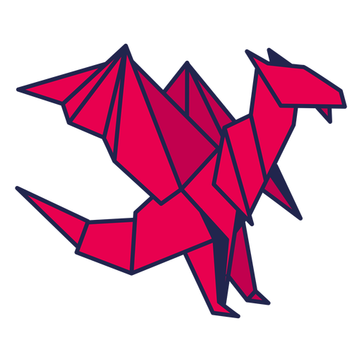 Origami dragon red PNG Design