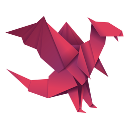 Ilustração de origami dragão vermelho Desenho PNG