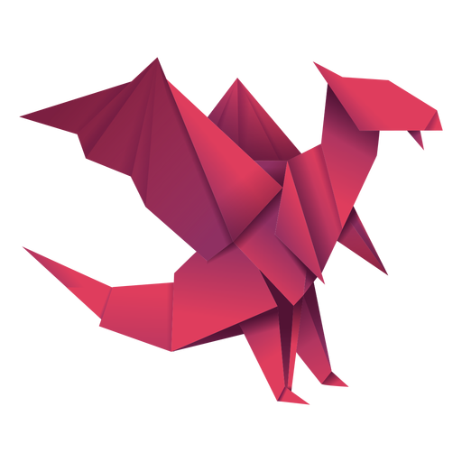 Origami dragon red illustration - Transparent PNG & SVG vector file