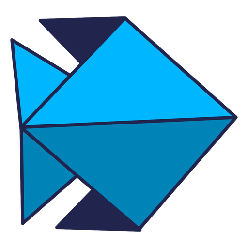 Origami Fisch blau PNG-Design