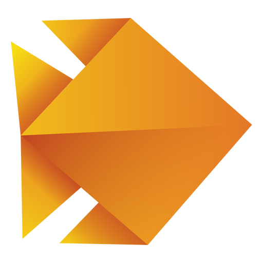 Gelbe Illustration des Origami-Fisches PNG-Design