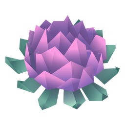 Ilustración de flor de origami púrpura Diseño PNG