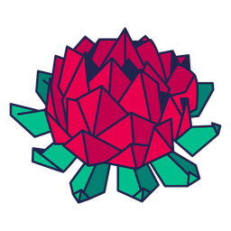 Origami flor roja Diseño PNG