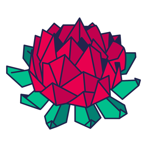Origami flor roja Diseño PNG