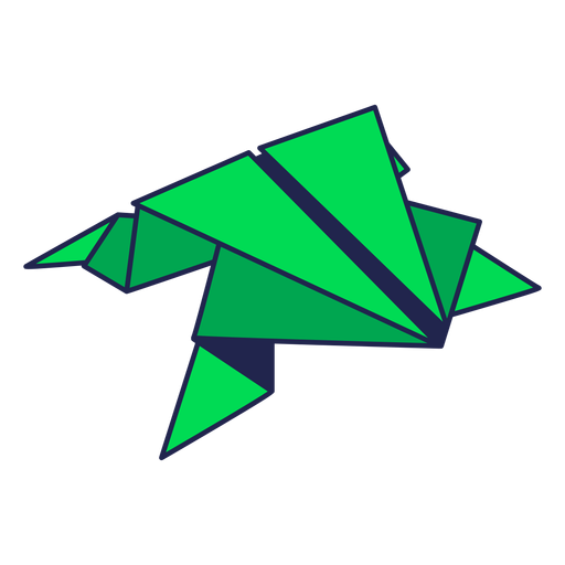 Origami Frosch gr?n PNG-Design