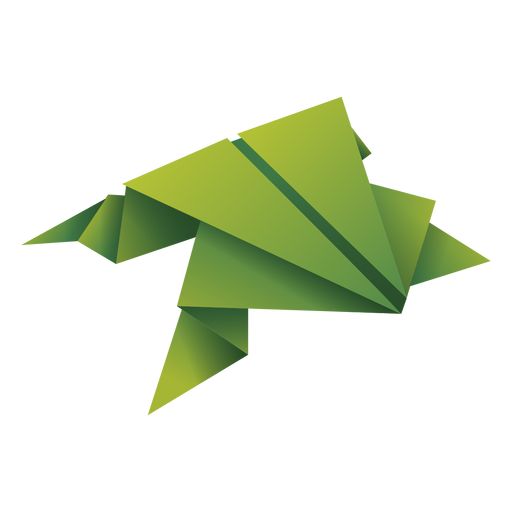 Ilustración de origami rana verde Diseño PNG