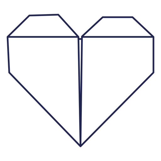 Origami heart stroke heart PNG Design