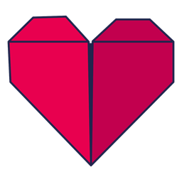 Origami Herz rot PNG-Design