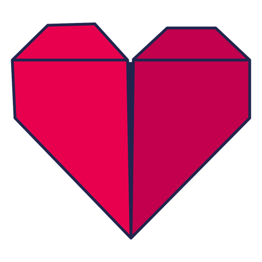 Origami coração vermelho Desenho PNG