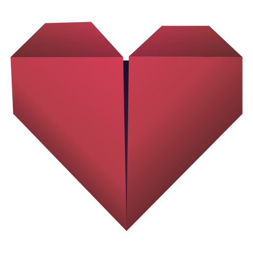 Ilustração de origami coração vermelho Desenho PNG