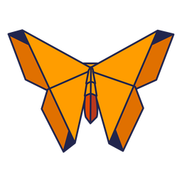 Polilla de origami amarilla Diseño PNG