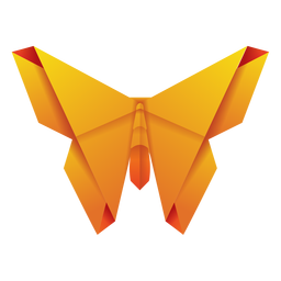 Ilustración de origami polilla amarilla Diseño PNG