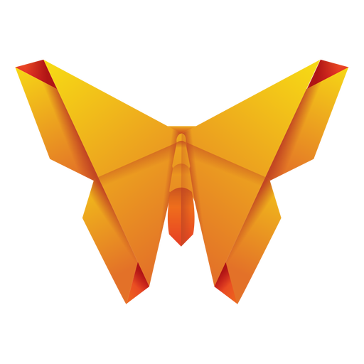 Gelbe Illustration der Origami-Motte PNG-Design