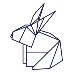 Conejo de trazo de conejo de origami Diseño PNG