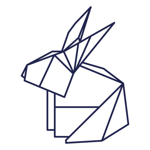 Origami coelho traçado de coelho Desenho PNG