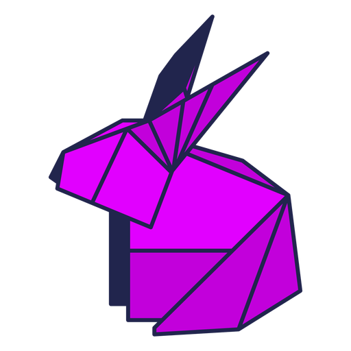 Origami Kaninchen lila PNG-Design