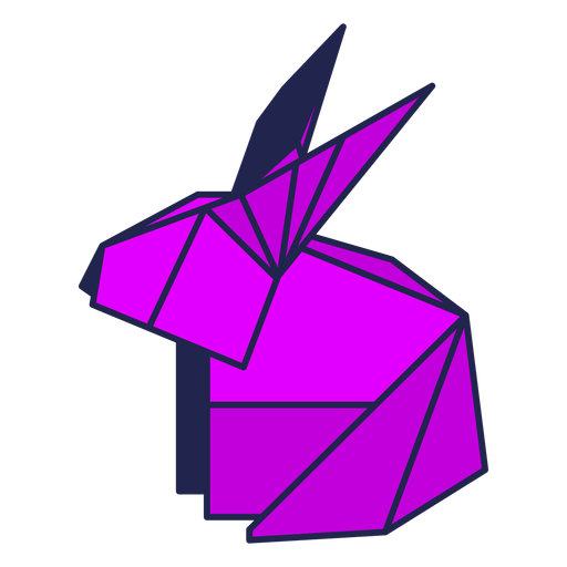 Origami rabbit purple PNG Design