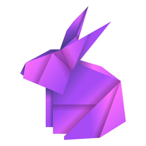 Ilustra??o de origami coelho roxo Desenho PNG