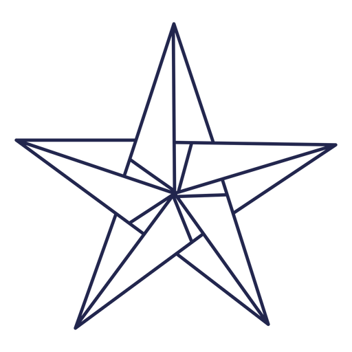Origami star stroke star Diseño PNG