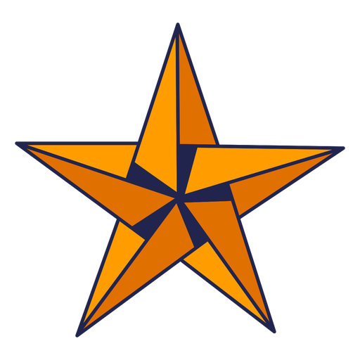 Origami star yellow PNG Design