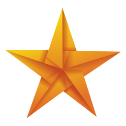 Ilustración de estrella de origami amarillo Diseño PNG