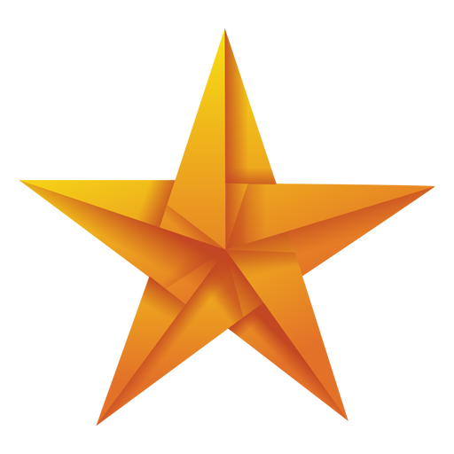 Ilustração de origami estrela amarela Desenho PNG