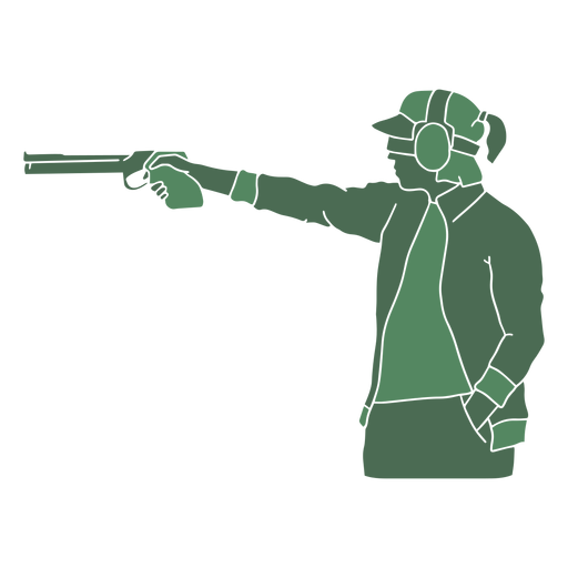 Shooting lady pistol PNG Design