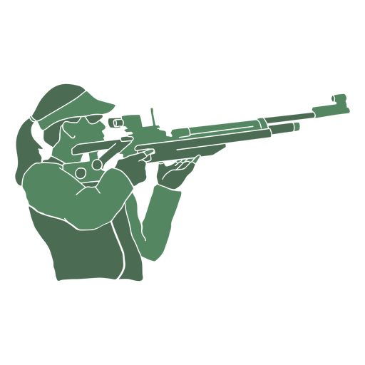 Shooting lady rifle PNG Design