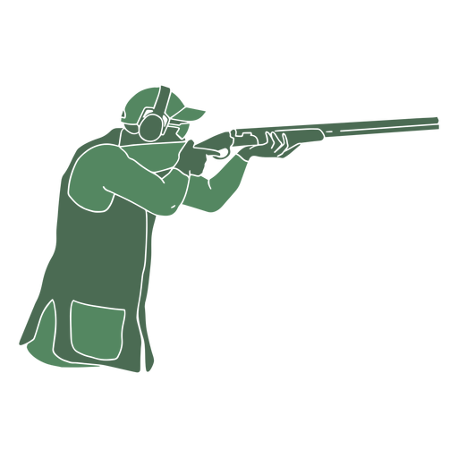 Homem atirando espingarda certo Desenho PNG