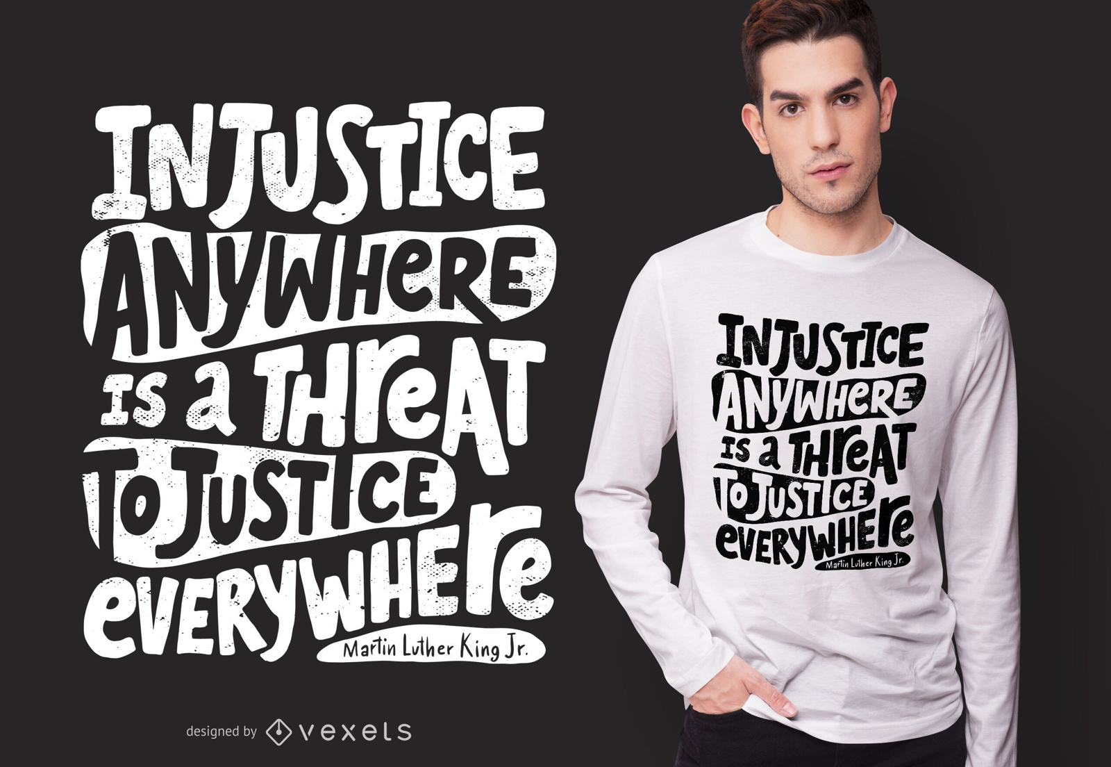 Diseño de camiseta de cita de injusticia social