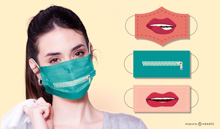 mouths face mask design set mouths face mask design set