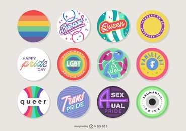 pride month pins set design