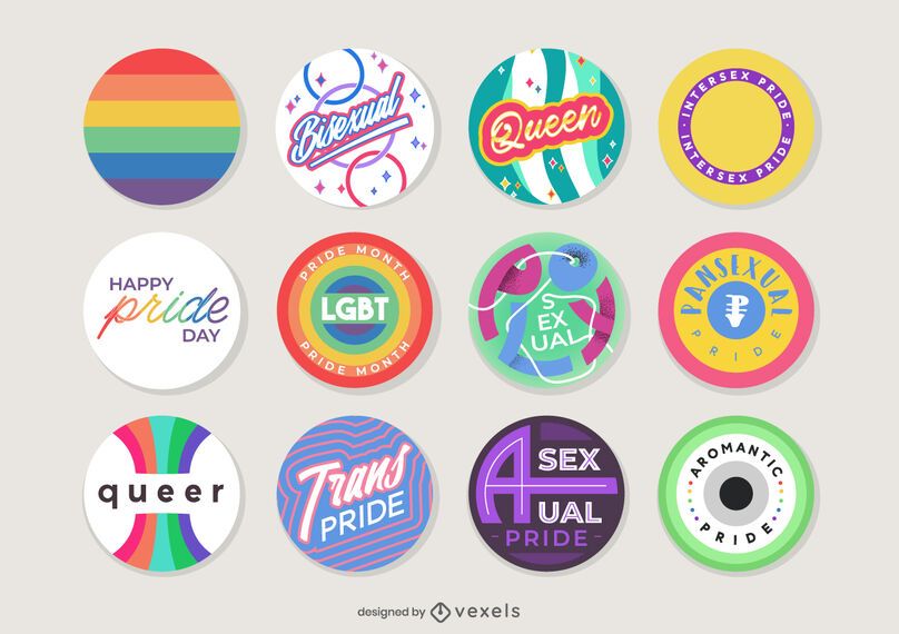 diseño de conjunto de pines del mes del orgullo diseño de conjunto de pines del mes del orgullo