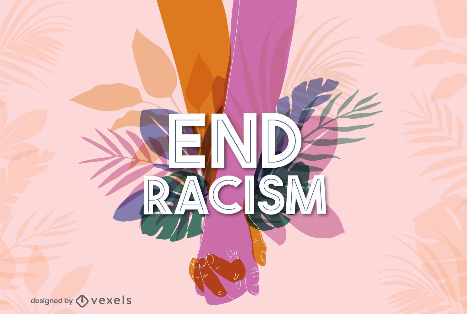 End racism lettering design