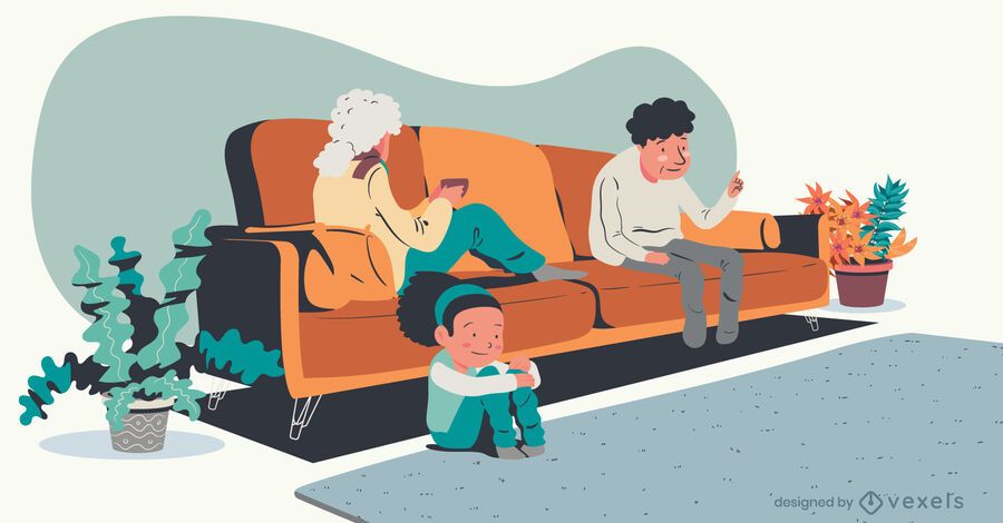 grandparents television illustration grandparents television illustration