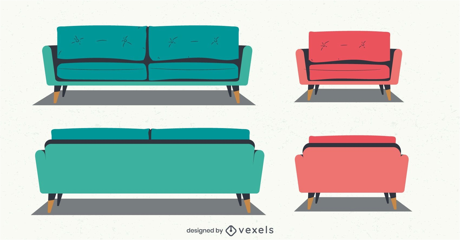 sofa chair illustration set