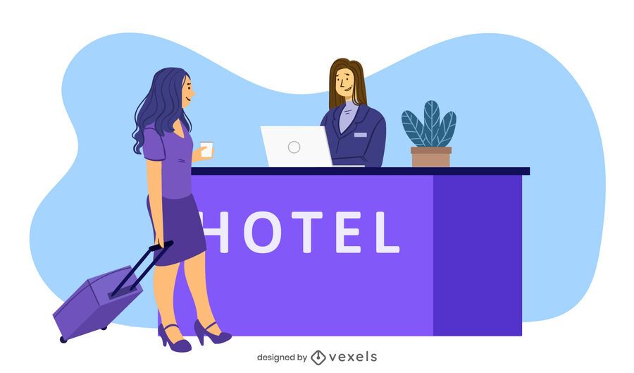 hotel reception illustration hotel reception illustration