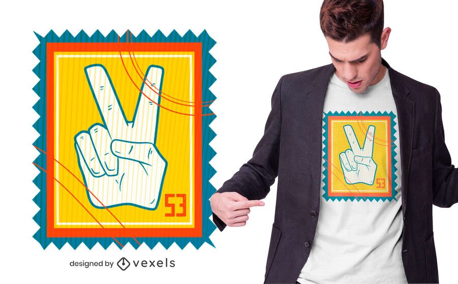 Peace Sign Stamp T-shirt Design Peace Sign Stamp T-shirt Design